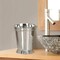 Stainless Steel Bathroom Tumbler Cup | Decorative Rinse Cup,Drinking Glass,Toothbrush & Makeup Brush Holder for Vanity Countertops,Sink & Desk | Chrome